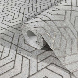 Marburg|Papel pintado ornamental efecto hormigón gris|Damasco