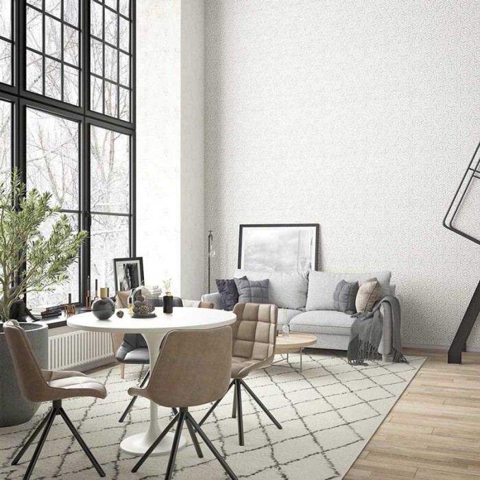 Marburg|Wallpaper concrete 3D effect in metallic gray and gold|Geometric