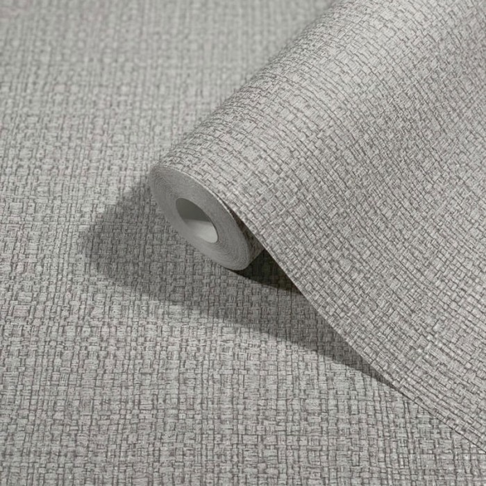 Papel pintado punto de mimbre gris plata brillo - Marburg Vintage 32806