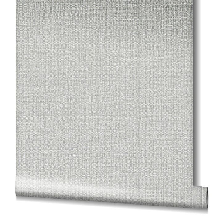 Marburg|Papier Peint point gris argenté brillant en osier|Imitation Raphia