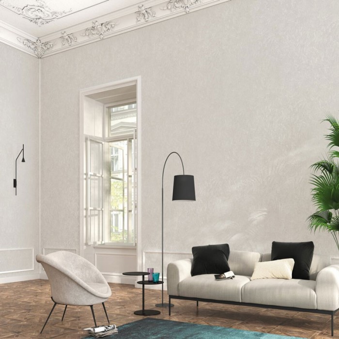 Marburg|Papel pintado efecto yeso blanco y gris brillo|Papel Pintado