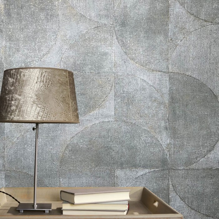 Papel pintado efecto cemento con semicírculos - Marburg Vintage 32820