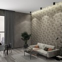 Marburg|Wallpaper imitation gray and brown cement with circles|Circles