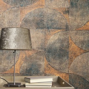 Marburg|Wallpaper semicircles industrial style beige and gray|Circles 2
