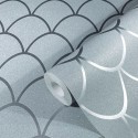 Marburg|Papier Peint moderne bleu gris pailleté brillant|Moderne