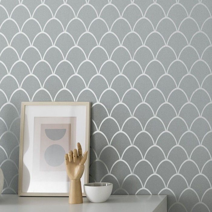 Marburg|Modern bluish-gray wallpaper with glitter shine|Modern