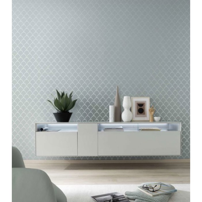 Marburg|Modern bluish-gray wallpaper with glitter shine|Modern