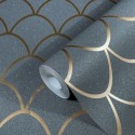 Marburg|Modern gray and gold Wallpaper with glitter|Modern