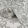 Papeldecor|Tapete Damast Grau metallisch Betonoptik|Tapeten
