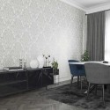 Papeldecor|Grey damask wallpaper with concrete effect|Wallpaper