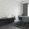 Papeldecor|Tapete Damast Grau metallisch Betonoptik|Tapeten