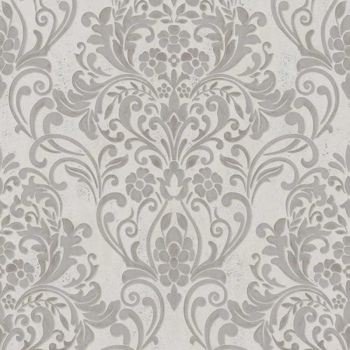 Papeldecor|Concrete-effect wallpaper with copper metallic ornaments|Wallpaper