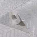 Papeldecor|Papel pintado geométrico gris metalizado estilo industrial|Papel Pintado