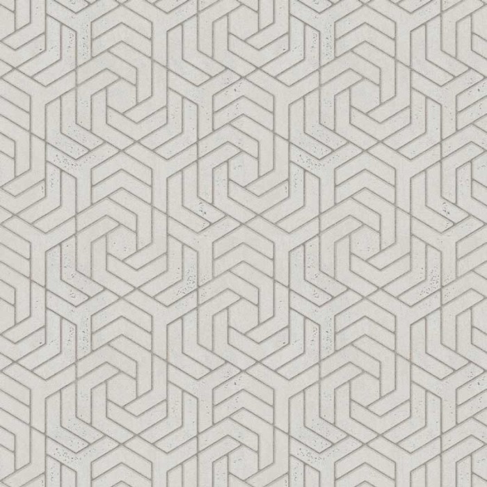 Papeldecor|3D-effect concrete wallpaper with golden metallic ornaments|Wallpaper