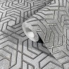 Papeldecor|Papier peint labyrinthe en béton gris métallisé|Papier Peint
