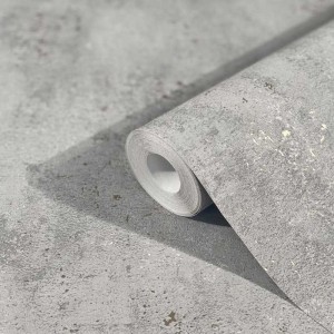 Marburg|Zeitgenössische schwarz-goldene Tapete im industriellen Stil|Betonimitat