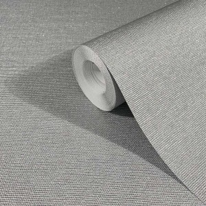 Casadeco|Plain wallpaper with truffle brown textile effect, timeless style|Solid Colors