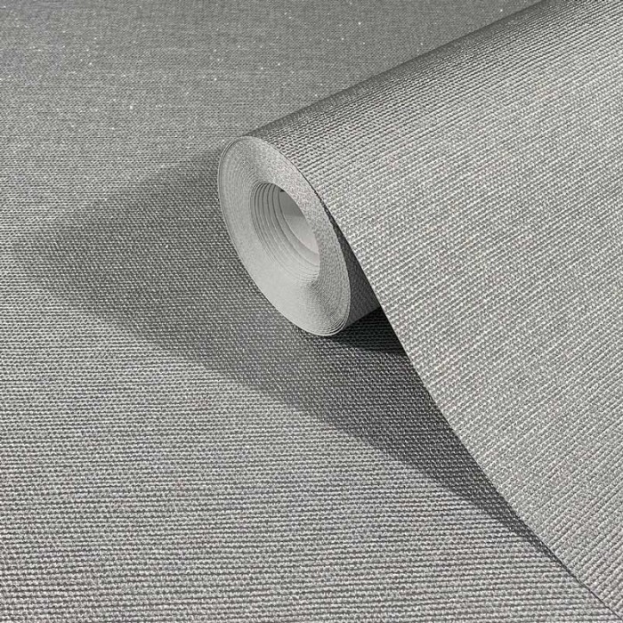 Papel pintado liso gris plata efecto metalizado -  221-2320