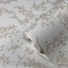 Papeldecor|Tapete Weiße Blumen mit braunen Blättern glänzend|Tapeten