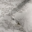Papeldecor|Wallpaper white flowers with silver leaves|Wallpaper