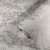 Papeldecor|Wallpaper white flowers with silver leaves|Wallpaper