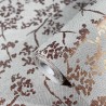 Papeldecor|Wallpaper floral light grey with red metallic leaves|Wallpaper