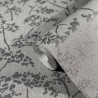 Papeldecor|Graue und silberne Blumentapete mit metallischen Blättern|Tapeten