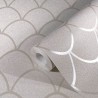 Papeldecor|Papel pintado beige con arcos efecto brillo y textura de mica|Papel Pintado