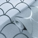 Papeldecor|Papier peint moderne gris argent métallisé avec paillettes|Papier Peint