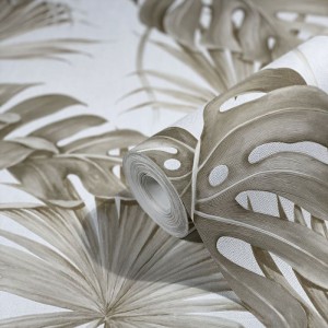 Papeldecor|Papier peint effet plâtre rayures vertes et blanches|Papier Peint