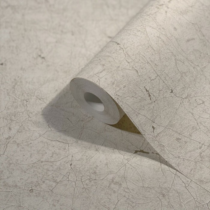 Papeldecor|Papel pintado efecto pared yeso con grietas beige gris|Papel Pintado