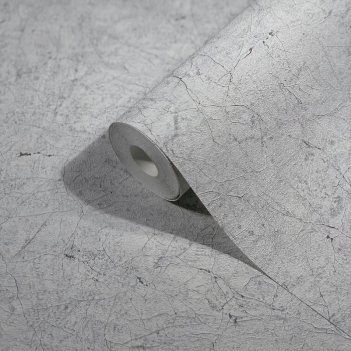 Papeldecor|Papel pintado industrial yeso agrietado gris|Papel Pintado