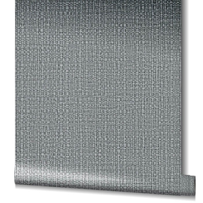 Papeldecor|Papier peint imitation osier gris argent avec brillance|Papier Peint