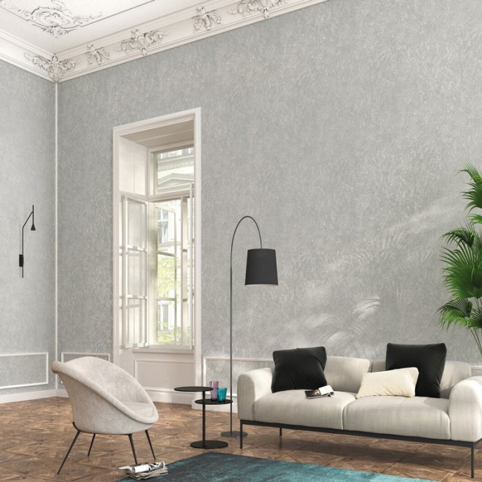 Papeldecor|Industrial-style grey plaster wallpaper with a shimmer|Wallpaper