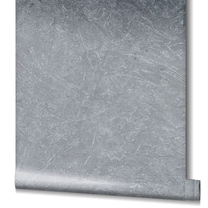 Papeldecor|Papier peint industriel avec texture plâtre effet argent brillant|Papier Peint