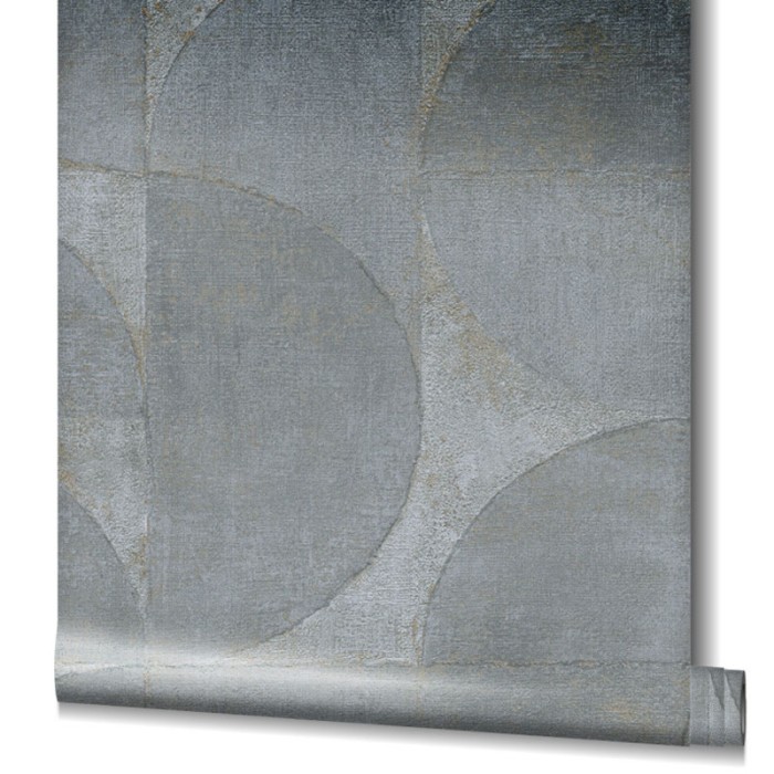 Papel pintado efecto cemento con formas de semicírculos -  221-2416
