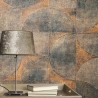 Papeldecor|Tapete Industriestil Halbkreise Braun-Blau|Tapeten