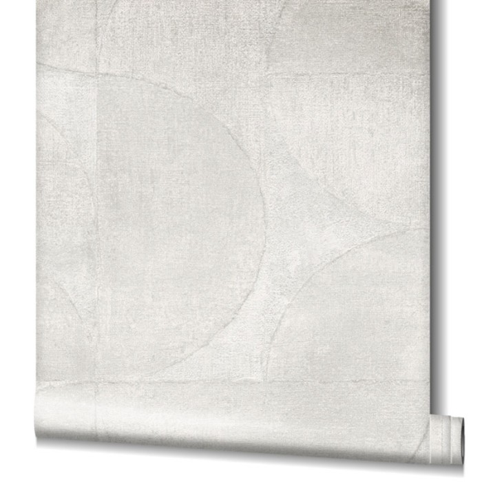 Papeldecor|Silver-grey circle wallpaper with cement effect|Wallpaper