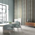 Papeldecor|Tapete braun-gold-blaue Streifen|Tapeten