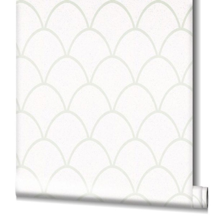 Papeldecor|Papel pintado blanco diseño art deco moderno con brillo de purpurina|Papel Pintado