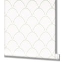 Papeldecor|Papel pintado blanco diseño art deco moderno con brillo de purpurina|Papel Pintado