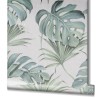 Papeldecor|Papier peint grandes feuilles tropicales vertes et grises|Papier Peint