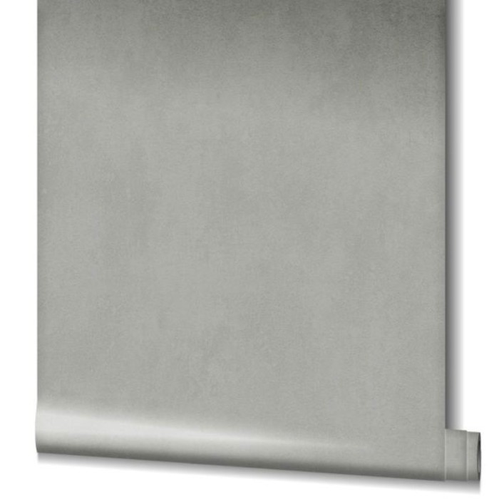 Papeldecor|Papel pintado liso efecto yeso con brillo gris plata|Papel Pintado