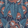 Khroma|Exotische Blumentapete mit metallischen Details Blau und Rot|Tapeten