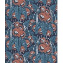 Khroma|Exotische Blumentapete mit metallischen Details Blau und Rot|Tapeten