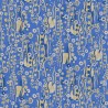 Khroma|Papier peint fleurs et cercles métalliques bleu et or|Papier Peint
