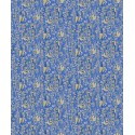 Khroma|Papier peint fleurs et cercles métalliques bleu et or|Papier Peint