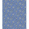 Khroma|Papier peint fleurs et cercles métalliques bleu et or|Papier Peint