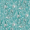 Khroma|Papier peint floral abstrait turquoise et argent brillant|Papier Peint