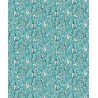 Khroma|Papier peint floral abstrait turquoise et argent brillant|Papier Peint